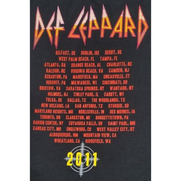 Def Leppard Mirror Ball 2011 Double Sided Black Short Sleeve Tee Shirt Men's XL - Picture 14 of 16